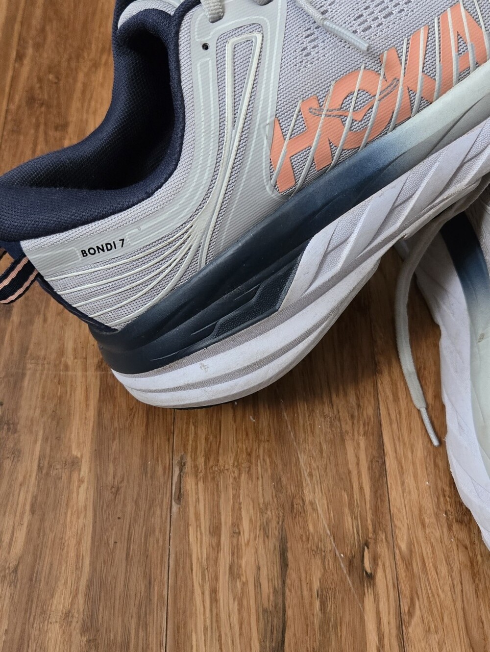 Women Hoka Light Gray Running Shoes - Picture 5 of 6